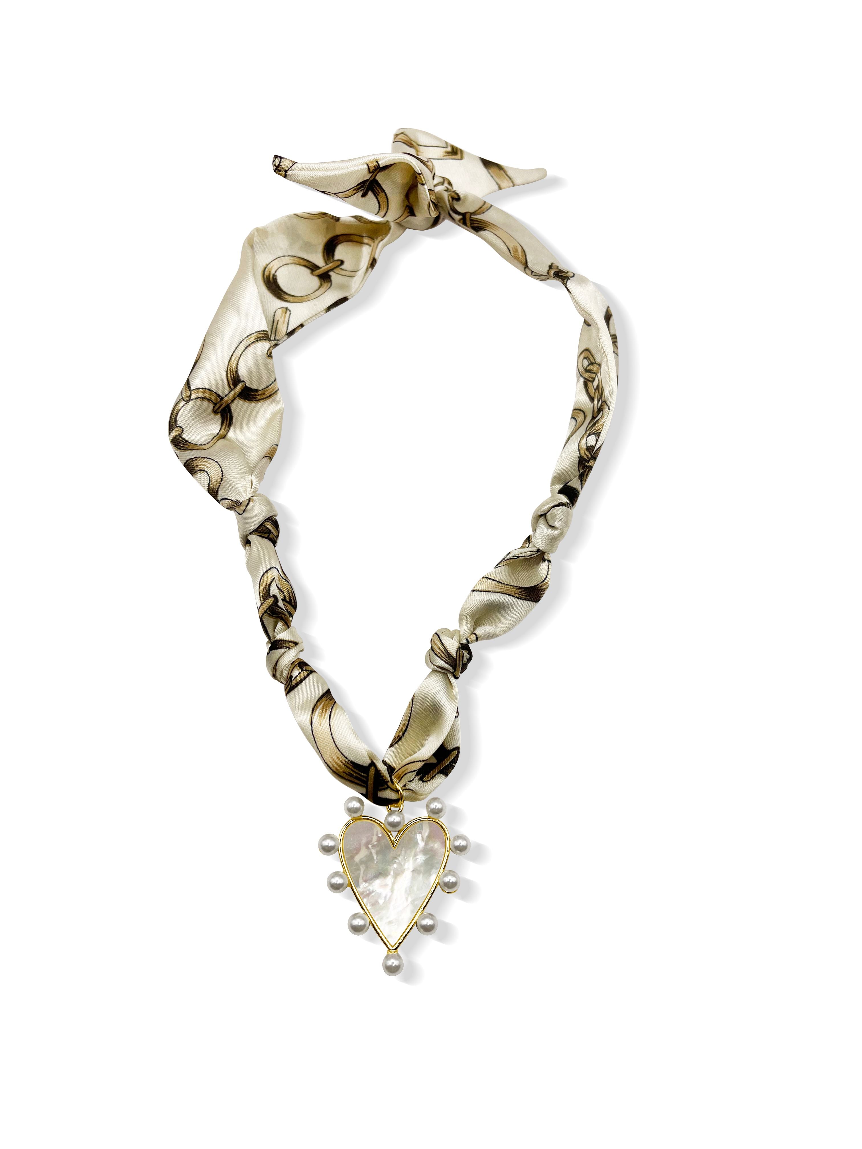 Pearl Heart Scarf Necklace (pre order)