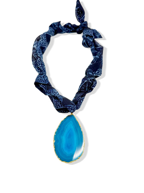 Blue Agate Scarf Necklace (online exclusive)