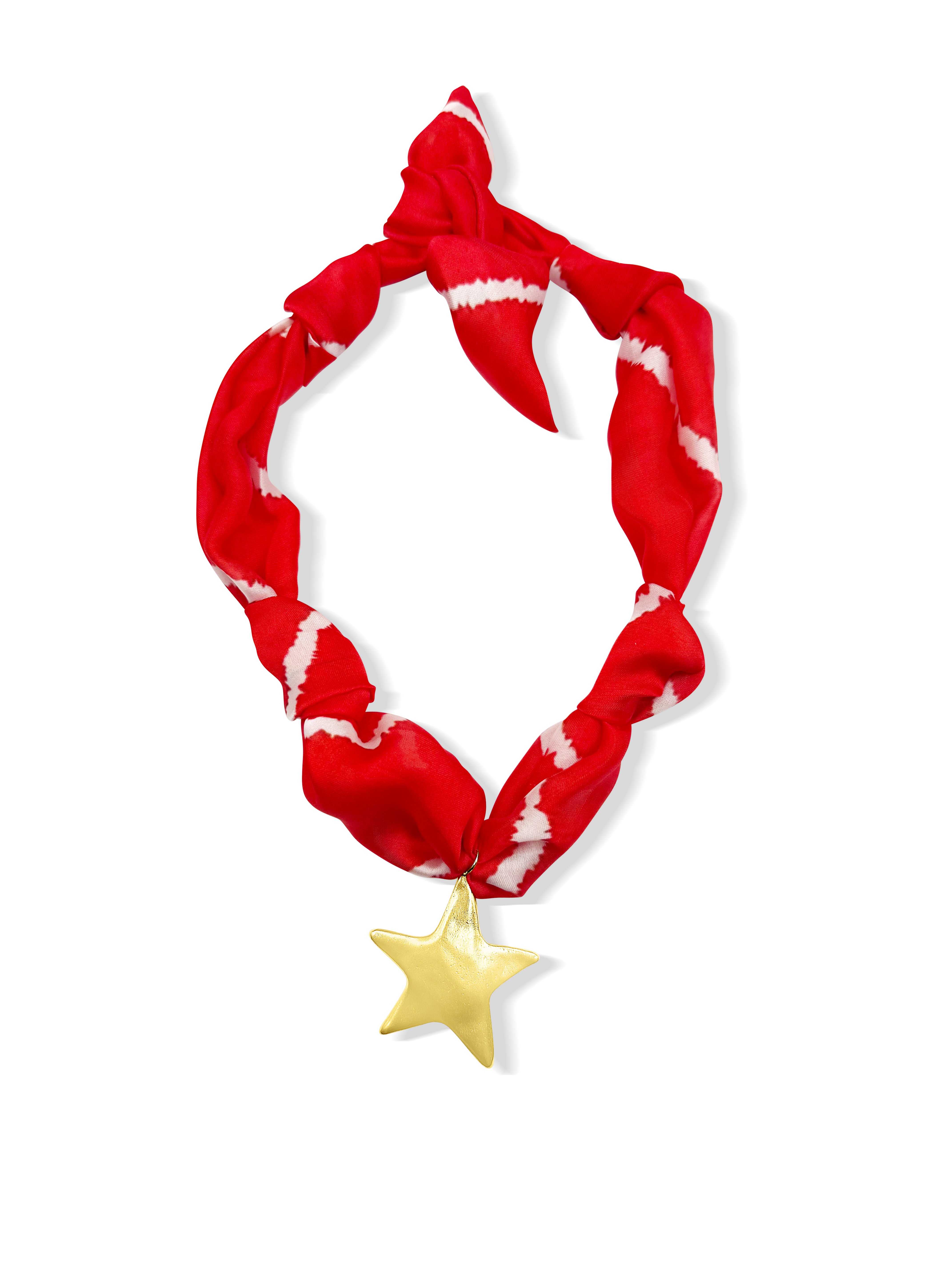 Red Stripes Star Scarf Necklace