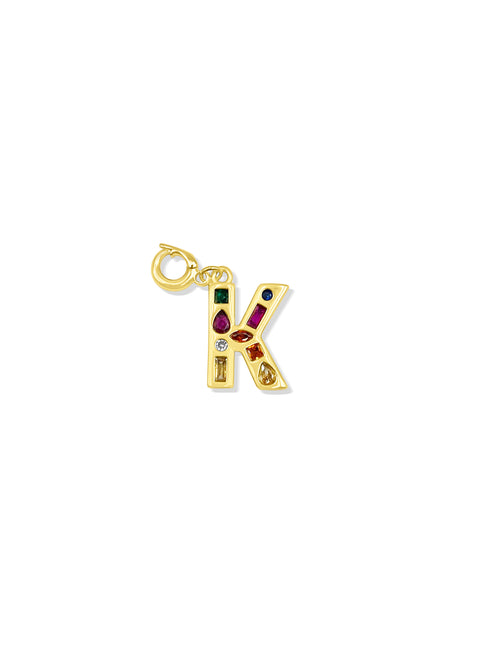 Mosaic Colorful Initial Clip On Charm