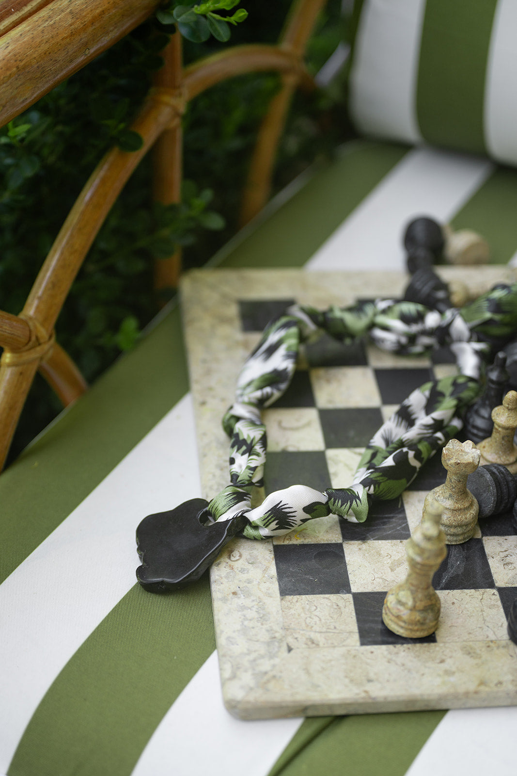 Green Leopard Scarf Necklace