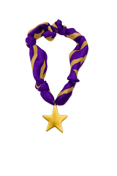 Purple Striped Scarf Necklace