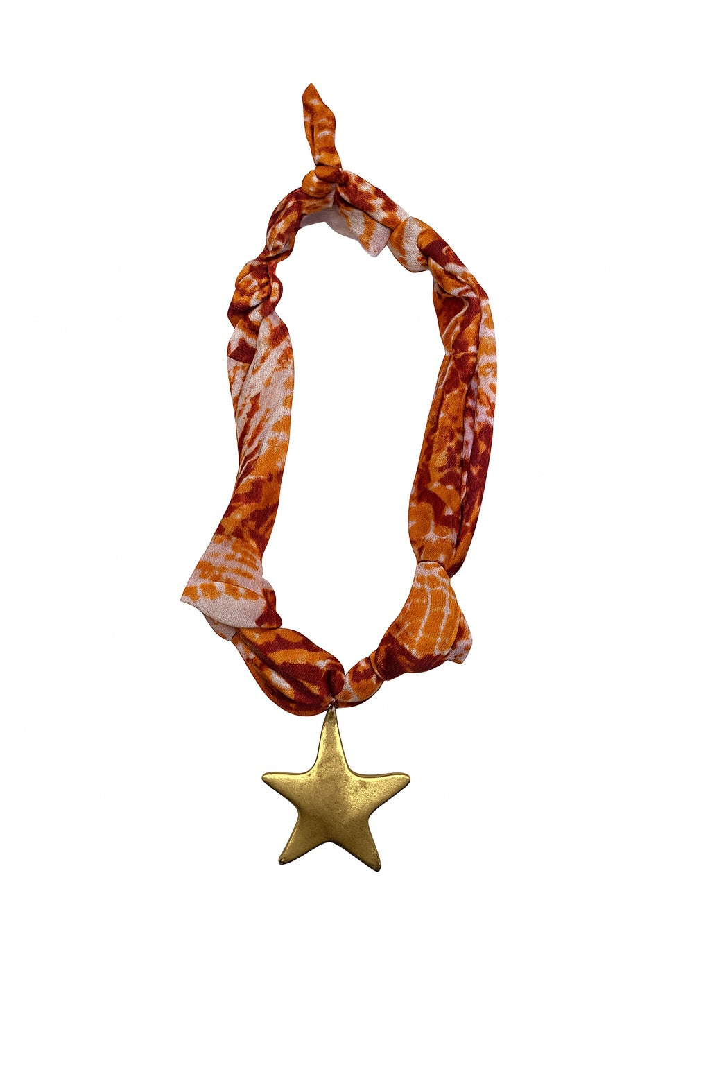 Fall Orange Star Scarf Necklace