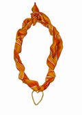 Orange Open Heart Scarf Necklace