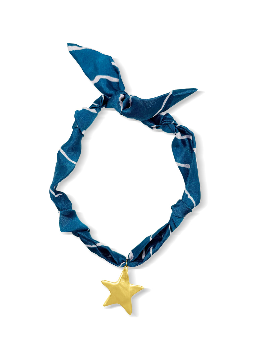 Blue Stripes Star Scarf Necklace