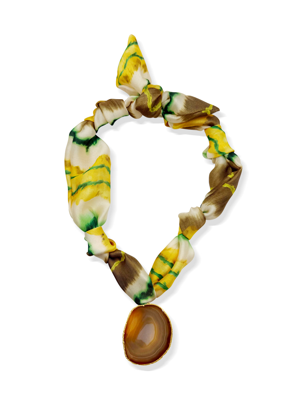 Natural Brown Agate Scarf Necklace
