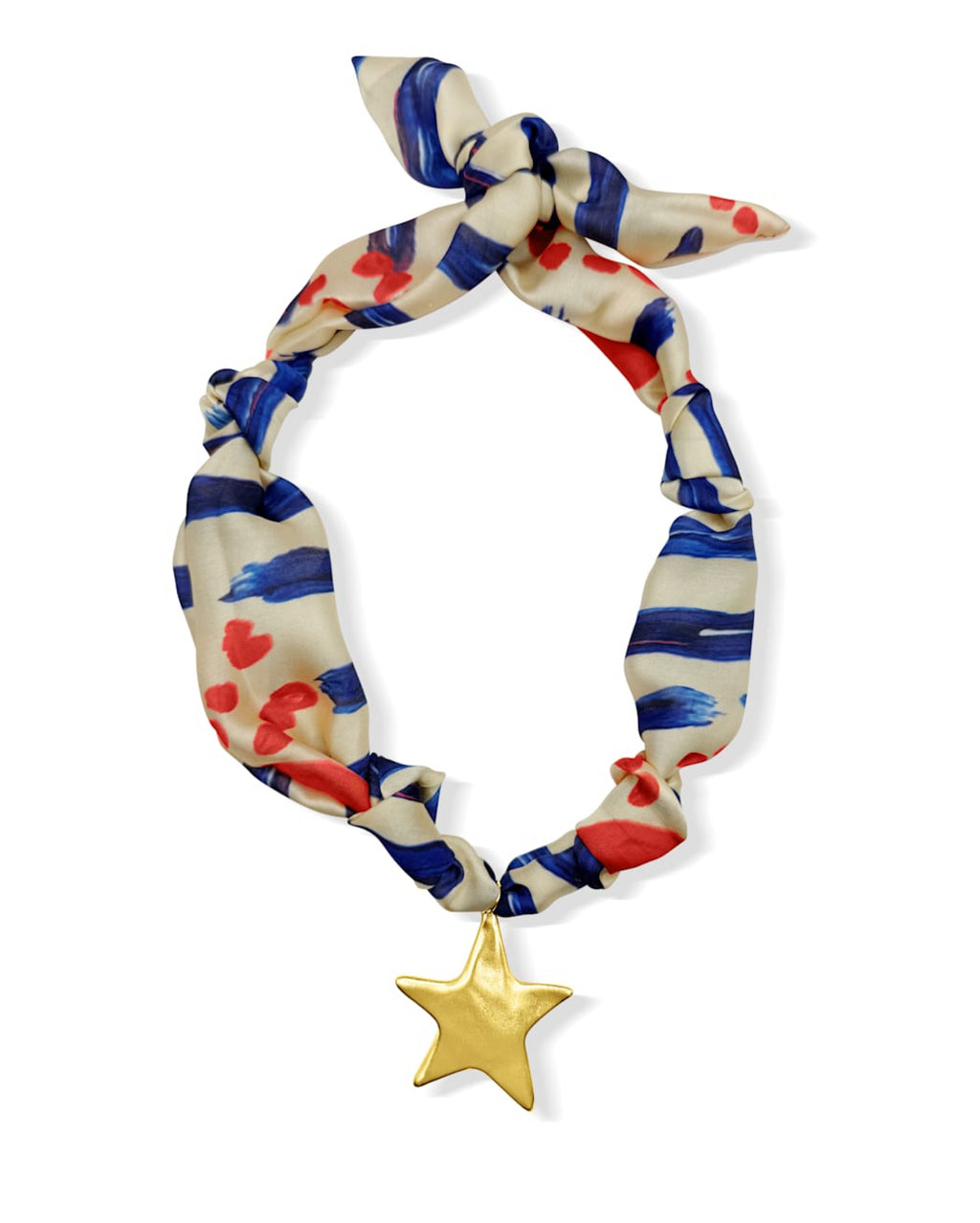 Red & Blue Star Scarf Necklace