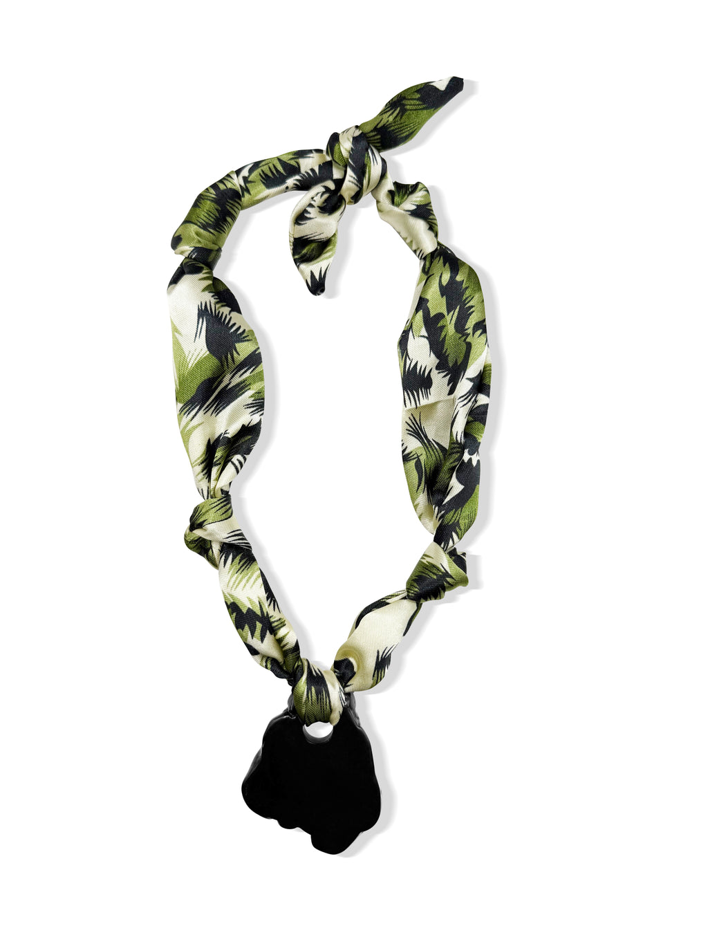 Green Leopard Scarf Necklace