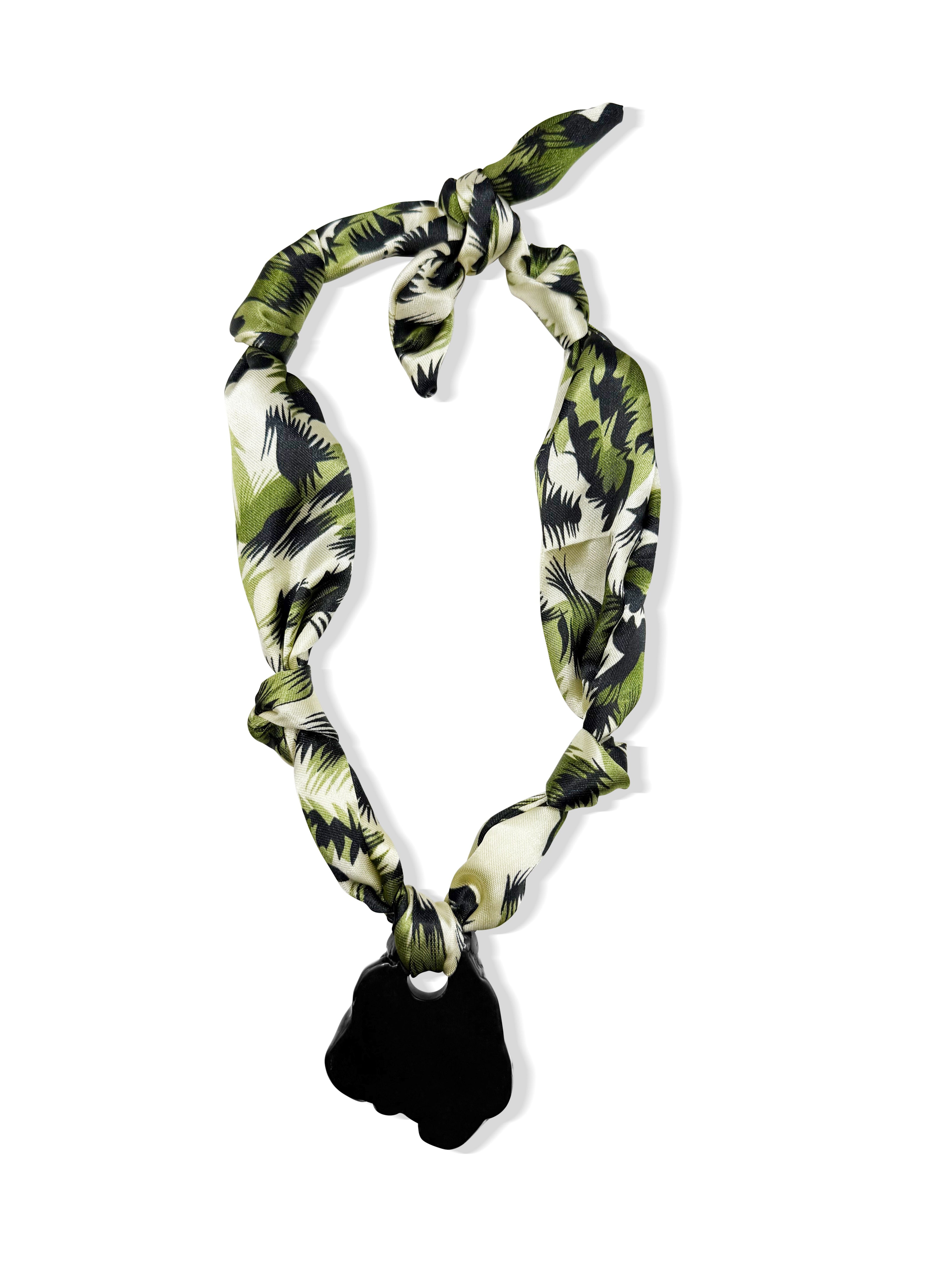 Green Leopard Scarf Necklace