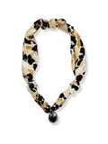 Leopard & Hematite Stone Scarf Necklace