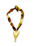 Oversized Antique Gold Heart Scarf Necklace